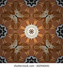Spiritual and ritual symbol of Islam, Arabic, Indian religions. Round Ornament Pattern on a colorful background. Vector geometric circle elements. Oriental motifs. Colored Mandala.