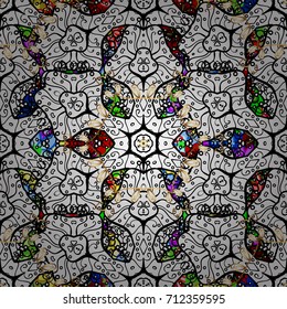 Spiritual and ritual symbol of Islam, Arabic, Indian religions. Vector Round Ornament Pattern. Mandala on colored background. Geometric circle element in glod colors.
