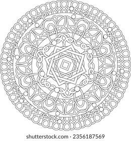 spiritual symbol motif adult coloring page celtic mandala mystic vector Christmas