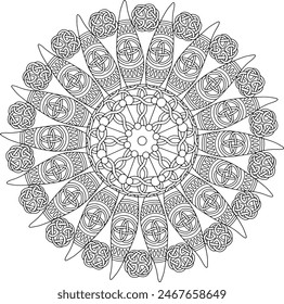spiritual symbol motif adult coloring page celtic mandala mystic vector Christmas