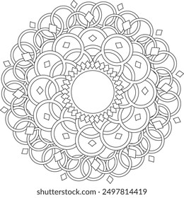 spiritual symbol motif adult coloring page celtic mandala mystic vector Christmas diamond