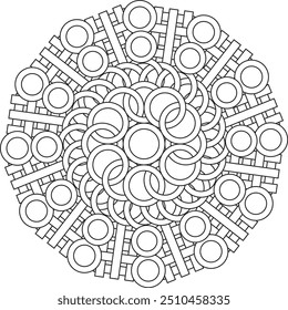 spiritual symbol motif adult coloring page circular celtic mandala mystic vector 