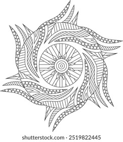 spiritual symbol motif adult coloring page circular celtic mandala mystic vector