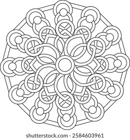 spiritual symbol motif adult coloring page celtic mandala mystic vector Christmas