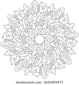 símbolo espiritual motivo adulto coloração página celta mandala vetor místico Natal 