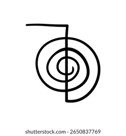 A spiritual symbol often associated with energy healing and well-being, depicted in a minimalist style.