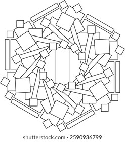 spiritual symbol square adult coloring page circular celtic mandala mystic vector