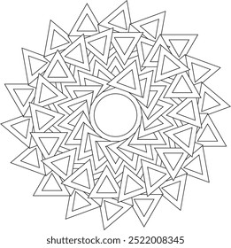 spiritual symbol triangle adult coloring page circular celtic mandala mystic vector