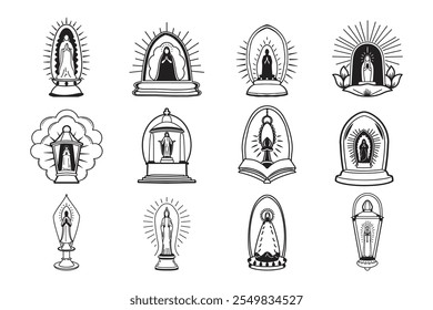 Spiritual Symbols and Sacred Imagery. Silhouettes 12 item religious icon set 2