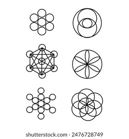 Spiritual symbols sacred mystical geometry