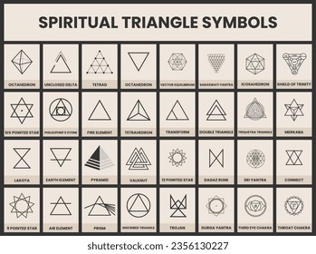 SPIRITUAL TRIANGLE SYMBOL, VECTOR DESIGN. Ep 10