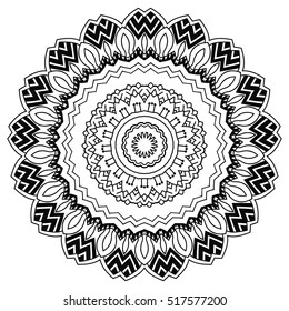 Spiritual vector ornament mandala. Eastern ethnic pattern