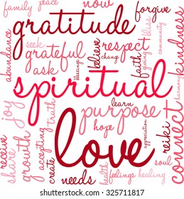 Spiritual word cloud on a white background. 