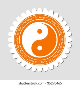 Spiritual Yin Yang Sign Label