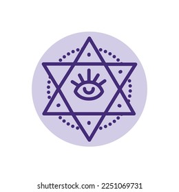 Spiritualism color line icon. Isolated vector element. Outline pictogram for web page, mobile app, promo