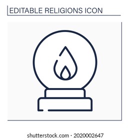 Spiritualism line icon.Belief that spirits of dead exist. Afterlife. Spiritualistic session. Spiritual symbol. Religion concept. Isolated vector illustration. Editable stroke