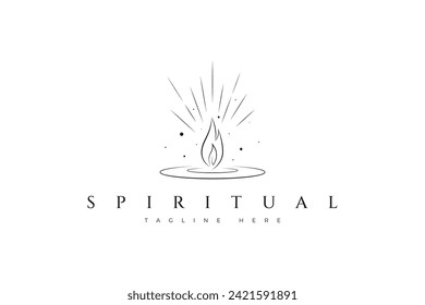 Spirituality Candle Sacred Geometry Relax Meditation Logo