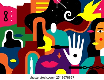 spirituality people meditation new age religion secret mystic knowledge psychology new age religion philosophy abstract  vector illustration