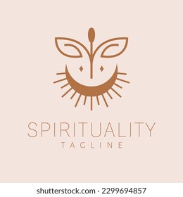 Spirituality vector logo design. Dragonfly and sacred geometry logotype. Esoteric logo template.