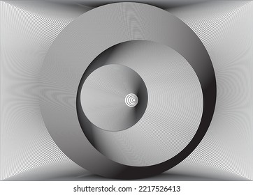 spiro graph abstract 3d circular drawing like robotic eyes. 3d spiral geometric circle and illustration shape to pattern, texture and background.  shirt or canvas design for those who love technology