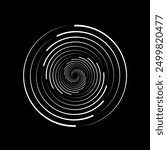 Spirograph abstract element on a black background.