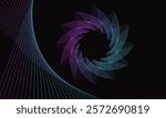 Spirograph abstract element on a black background	