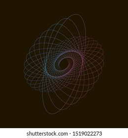 Spirograph abstract element on a black background