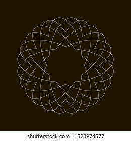 Spirograph abstract element on a black background