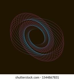 Spirograph abstract element on a black background