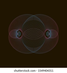 Spirograph abstract element on a black background
