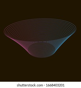Spirograph abstract element on a black background.