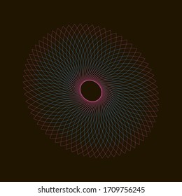 Spirograph abstract element on a black background