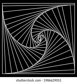 Spirograph abstraktes Element auf schwarzem Hintergrund, Design der Inneneinrichtung