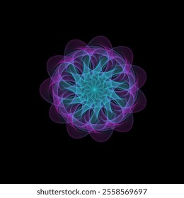 Spirograph abstract element on a black background