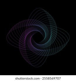 Spirograph abstract element on a black background