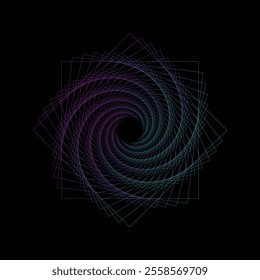 Spirograph abstract element on a black background