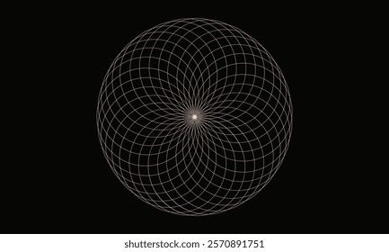 Spirograph abstract element on a black background