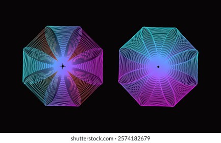 Spirograph abstract element on a black background