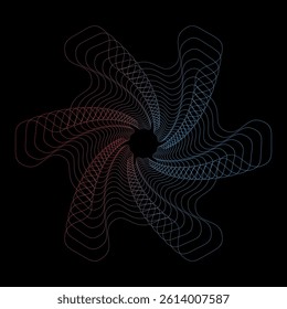 Spirograph abstract element on a black background