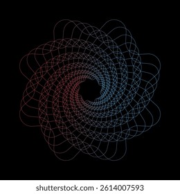 Spirograph abstract element on a black background