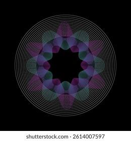 Spirograph abstract element on a black background