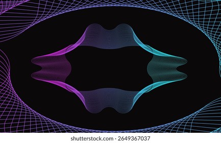 Spirograaf abstract element op een zwarte achtergrond