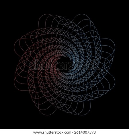 Spirograph abstract element on a black background
