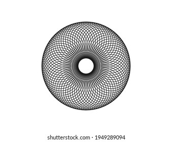 Spirograph abstract element on white background. Vector illustration.