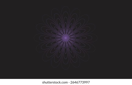 Spirograph mit Kreisen, spiralförmige grafische Linie, Spirograph, abstraktes Element auf schwarzem Hintergrund, Spirographenbild
