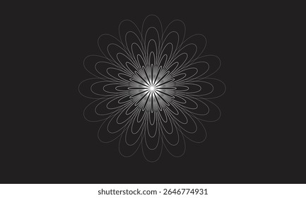 spirograph with circles, spiral graphic line, spirograph, abstract element on a black background, spirograph image