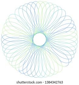 Spirograph element. Abstract shapes useful for certificate, diploma, official document, formal paper. Vector illustration.