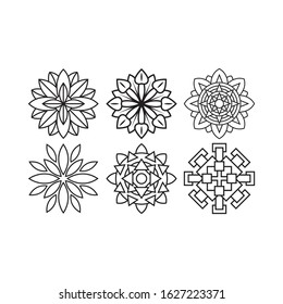 Spirograph element set, flower concept Premium Vector
