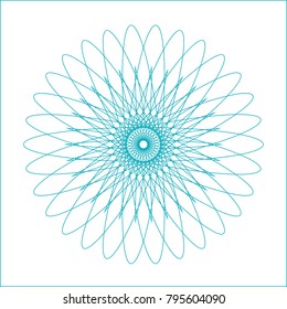 Spirograph geometric shape suitable for watermark - vector isolated on white background