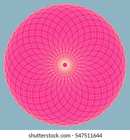 spirograph guilloche rosette in pink